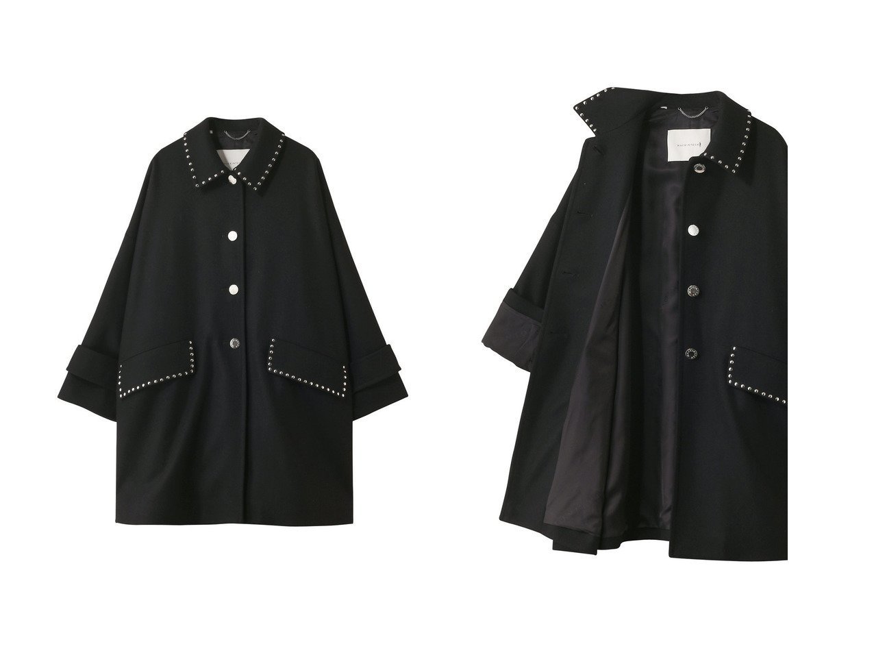 【MACKINTOSH/マッキントッシュ】のHUMBIE STUDS メタルボタン コート おすすめ人気トレンドファッション通販アイテム インテリア・キッズ・メンズ・レディースファッション・服の通販 founy(ファニー) 　ファッション　Fashion　レディースファッション　Fashion for Women　アウター　Coat / Outerwear Collection　コート・ロングコート・ピーコート　Long Coats, Peacoats & More　オケージョン　Occasion Wear　シャイニー　Shiny, Glossy Finish　シンプル　Simple, Minimal　ポケット　Pocket, Pocket Detail　メタル　Metal, Metal Parts　リュクス　Luxury, Elegant, High-End, Chic　ロング　Long, Long-Length　定番　Standard, Basic Item　新作・新入荷　New Arrivals / New In　ブラック系　Black　ゴールド系　Gold　|ID:crp329100000220613