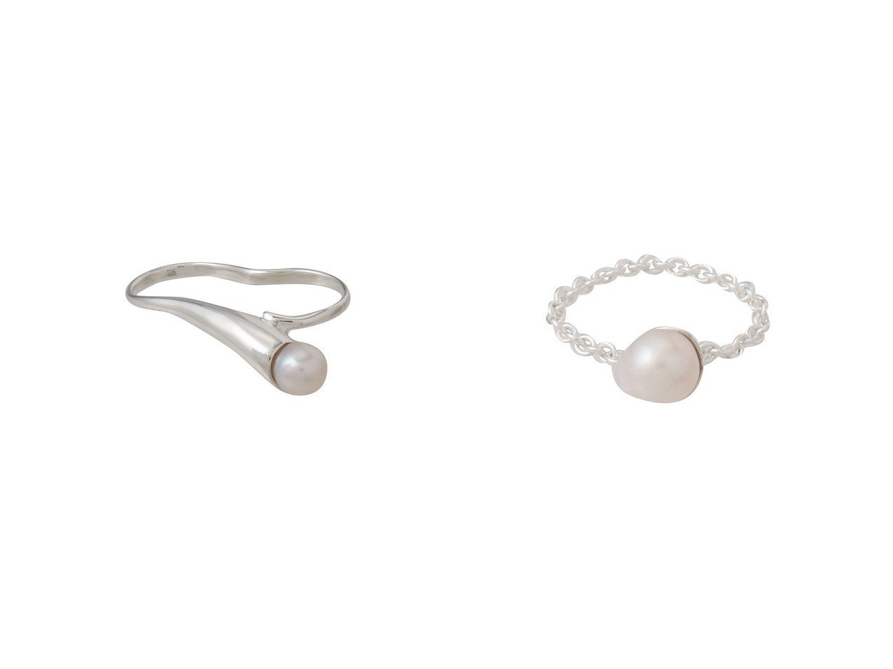 【NATURALI JEWELRY/ナチュラリジュエリ】のSILVER カロスチェーンリング&SILVER カロスダブルフィンガーリング おすすめ人気トレンドファッション通販アイテム インテリア・キッズ・メンズ・レディースファッション・服の通販 founy(ファニー) 　ファッション　Fashion　レディースファッション　Fashion for Women　ジュエリー　Jewelry　2025年　2025　2025-2026秋冬・A/W　Autumn/Winter 2025–26 AW25–26　なめらか　Smooth, Silky Texture　シルバー　Silver, Metallic Silver　パール　Pearl, Pearl Accent　フォルム　Silhouette, Form　モチーフ　Motif, Design Theme　エレガント 上品　Elegant　A/W・秋冬　Autumn/Winter　|ID:crp329100000220620
