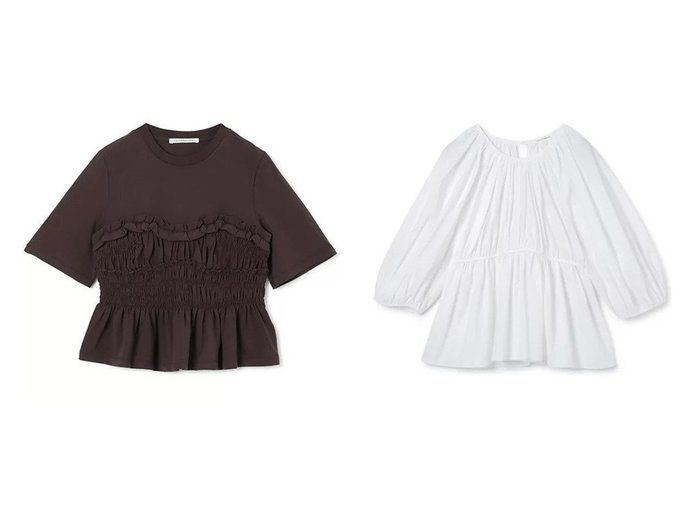 【CECILIE BAHNSEN/セシリー バンセン】のAMO TOP COTTON&VILDE T-SHIRT JERSEY おすすめ人気トレンドファッション通販アイテム 人気、トレンドファッション・服の通販 founy(ファニー) ファッション Fashion レディースファッション Fashion for Women トップス・カットソー Cut & Sew Tops シャツ・ブラウス・オフィスカジュアル Elegant Blouses & Button-Ups ロングTシャツ・Tシャツ Longline T-Shirts & Tees 2025年 2025 2025-2026秋冬・A/W Autumn/Winter 2025–26 AW25–26 ペプラム Peplum, Flared Hem モダン Modern, Contemporary 洗える Machine Washable ギャザー Gathered, Ruffled コンパクト Compact, Small Size |ID:crp329100000220628