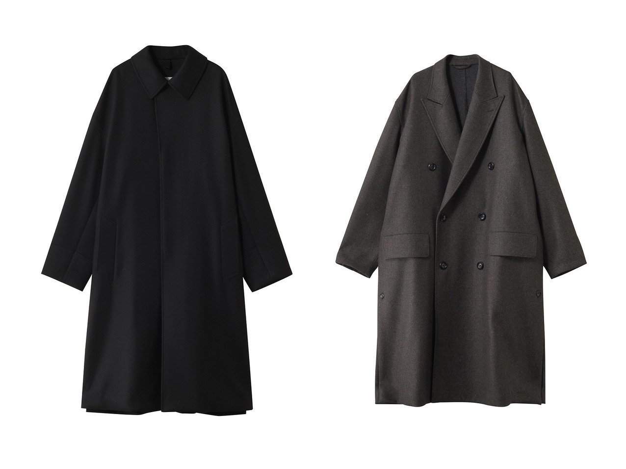 【THE RERACS / MEN/ザ リラクス】の【MEN】バルカラーコート&【MEN】ダブルピークドイージーコート おすすめ人気トレンドファッション通販アイテム インテリア・キッズ・メンズ・レディースファッション・服の通販 founy(ファニー) ファッション Fashion メンズファッション Fashion for Men 2025年 2025 2025-2026秋冬・A/W Autumn/Winter 2025–26 AW25–26 クラシカル Classical, Vintage-Inspired ビッグ Big, Oversized モダン Modern, Contemporary ロング Long, Long-Length エレガント 上品 Elegant 定番 Standard, Basic Item A/W・秋冬 Autumn/Winter ブルー系 Blue グレー系 Gray ブラウン系 Brown ブラック系 Black |ID:crp329100000220654