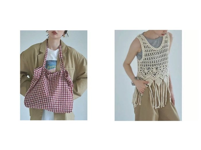 【marjour/マージュール】のMACRAME KNIT FRINGE VEST&GINGHAM CHECK MY BAG おすすめ人気トレンドファッション通販アイテム 人気、トレンドファッション・服の通販 founy(ファニー) ファッション Fashion レディースファッション Fashion for Women アウター Coat / Outerwear Collection トップス・カットソー Cut & Sew Tops ニット Knit Tops & Sweaters ベスト&ジレ / 重ね着スタイル Vests & Gilets バッグ Bags インナー Innerwear ストレッチ Stretch, Stretchy Fabric ハンド Hand, Handmade フリンジ Fringe, Tassel ベスト Vest, Waistcoat ポケット Pocket, Pocket Detail リラックス Relax, Relaxed Fit おすすめ Recommended / Our Picks |ID:crp329100000220673