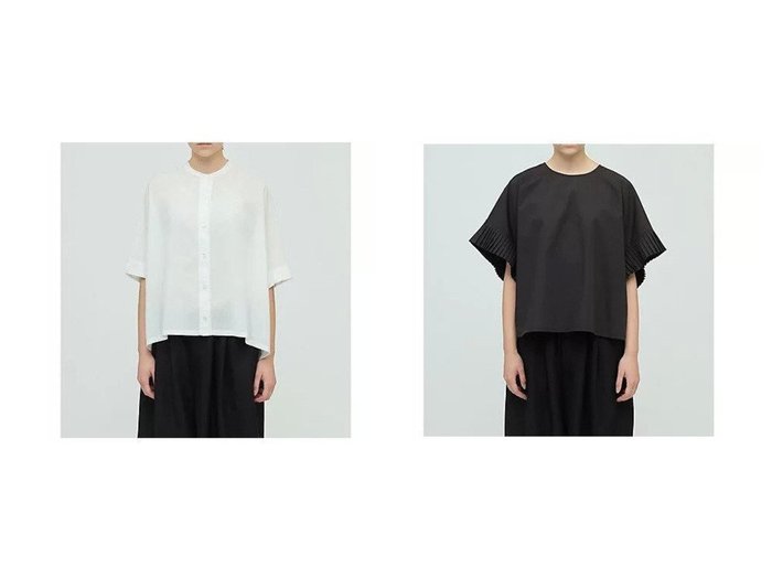 【mizuiro ind/ミズイロ インド】のプリーツスリーブプルオーバー&リネンスタンドカラーワイドシャツ おすすめ人気トレンドファッション通販アイテム 人気、トレンドファッション・服の通販 founy(ファニー) ファッション Fashion レディースファッション Fashion for Women トップス・カットソー Cut & Sew Tops シャツ・ブラウス・オフィスカジュアル Elegant Blouses & Button-Ups カジュアルプルオーバー・ニットトップス Pullovers & Knit Tops / Casual Pullovers ベーシック Basic, Essential リネン Linen, Linen Fabric 人気 Popular, Best Seller 夏 Summer |ID:crp329100000220677