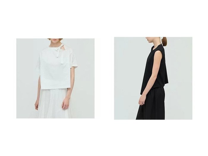 【mizuiro ind/ミズイロ インド】のクルーネックアシンメトリープルオーバー&リボンカラーTシャツ おすすめ人気トレンドファッション通販アイテム 人気、トレンドファッション・服の通販 founy(ファニー) ファッション Fashion レディースファッション Fashion for Women トップス・カットソー Cut & Sew Tops シャツ・ブラウス・オフィスカジュアル Elegant Blouses & Button-Ups ロングTシャツ・Tシャツ Longline T-Shirts & Tees カジュアルプルオーバー・ニットトップス Pullovers & Knit Tops / Casual Pullovers シンプル Simple, Minimal リボン Ribbon, Bow ワイド Wide, Wide Fit おすすめ Recommended / Our Picks アシンメトリー Asymmetrical Style カットソー Cut and Sewn Top ノースリーブ Sleeveless, No-Sleeve 人気 Popular, Best Seller 夏 Summer |ID:crp329100000220678