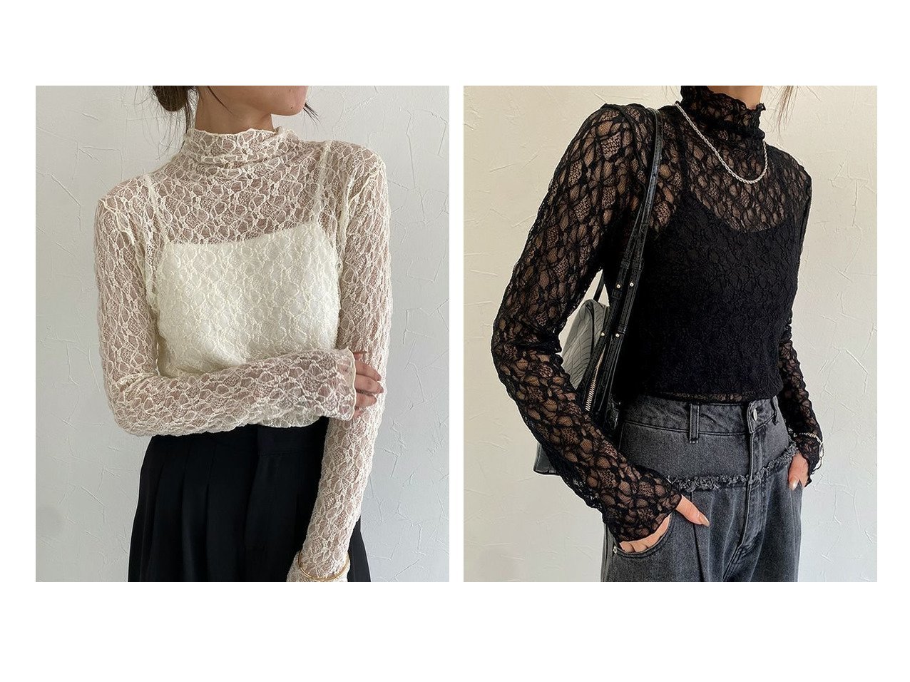 【Pierrot/ピエロ】のECLAM ストレッチレースロンT おすすめ人気トレンドファッション通販アイテム インテリア・キッズ・メンズ・レディースファッション・服の通販 founy(ファニー) 　ファッション　Fashion　レディースファッション　Fashion for Women　トップス・カットソー　Cut & Sew Tops　ロングTシャツ・Tシャツ　Longline T-Shirts & Tees　送料無料　Free Shipping　2025年　2025　2025春夏・S/S　Spring/Summer 2025 SS25　カットソー　Cut and Sewn Top　シンプル　Simple, Minimal　ストレッチ　Stretch, Stretchy Fabric　スリーブ　Sleeve, Long Sleeve / Short Sleeve　ビスチェ　Bustier, Corset Top　フィット　Fit, Slim Fit　プチプライス・低価格　Affordable / Budget Price　ボトルネック　Bottle Neck, Mock Neck　レース　Lace, Lace Fabric　ロング　Long, Long-Length　ブラック系　Black　|ID:crp329100000220714