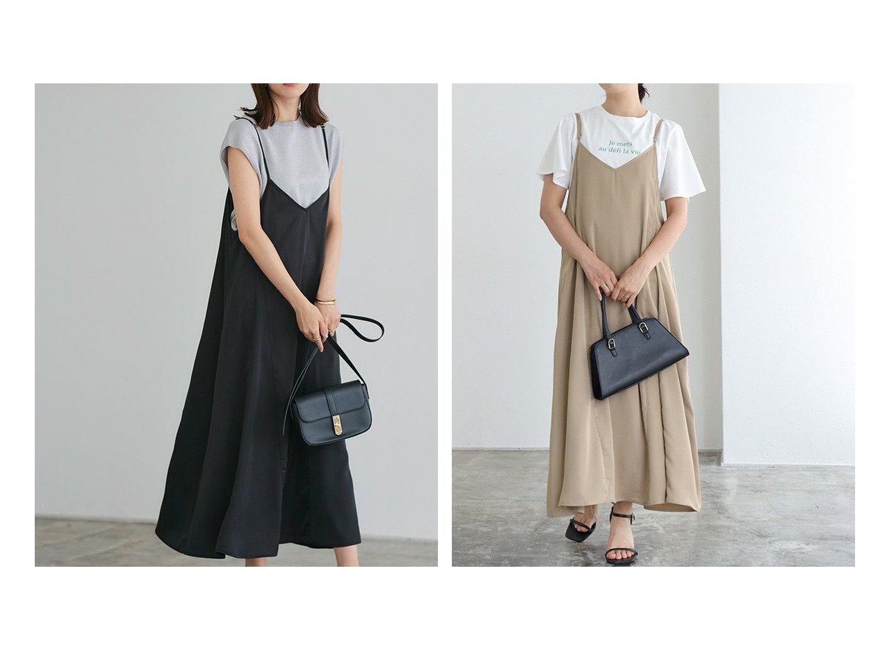 【Pierrot/ピエロ】のマットサテンキャミワンピース おすすめ人気トレンドファッション通販アイテム インテリア・キッズ・メンズ・レディースファッション・服の通販 founy(ファニー) 　ファッション　Fashion　レディースファッション　Fashion for Women　ワンピース　Dresses　キャミソールワンピース　Camisole Dresses　サテン　Satin, Glossy Fabric　プチプライス・低価格　Affordable / Budget Price　エレガント 上品　Elegant　ブラック系　Black　ベージュ系　Beige　|ID:crp329100000220720