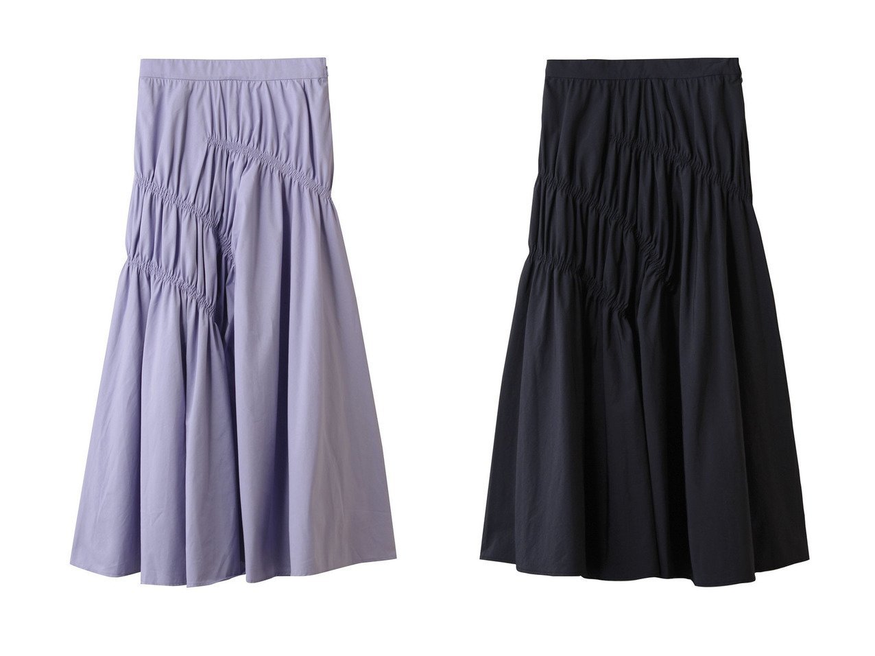 【MANOF/マノフ】のSHIRRING FLARE SKIRT スカート おすすめ人気トレンドファッション通販アイテム インテリア・キッズ・メンズ・レディースファッション・服の通販 founy(ファニー) 　ファッション　Fashion　レディースファッション　Fashion for Women　スカート　Skirts　ロングスカート　Long Skirts / Maxi & Midi Skirts　2025年　2025　2025-2026秋冬・A/W　Autumn/Winter 2025–26 AW25–26　アシンメトリー　Asymmetrical Style　シャーリング　Shirring, Ruched　フレア　Flare, Flared　ロング　Long, Long-Length　A/W・秋冬　Autumn/Winter　パープル系　Purple　ブルー系　Blue　|ID:crp329100000220755