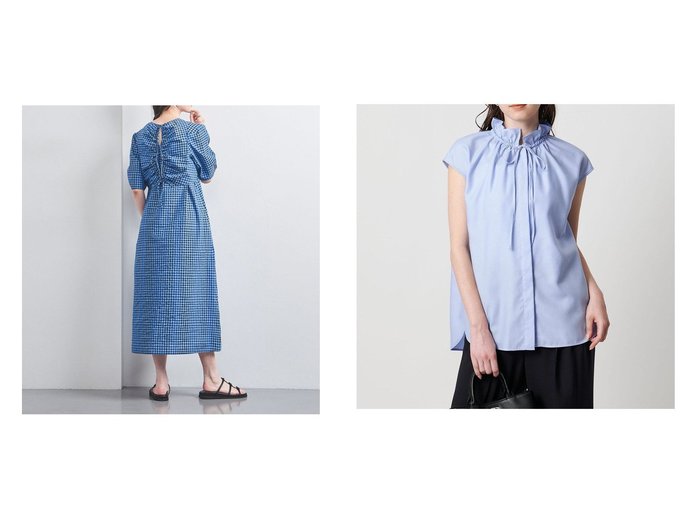 【UNITED ARROWS/ユナイテッドアローズ】のオープン バックリボン チェックワンピース&フリルカラー フレンチスリーブ ブラウス おすすめ人気トレンドファッション通販アイテム 人気、トレンドファッション・服の通販 founy(ファニー) ファッション Fashion レディースファッション Fashion for Women ワンピース Dresses トップス・カットソー Cut & Sew Tops シャツ・ブラウス・オフィスカジュアル Elegant Blouses & Button-Ups 春 Spring ギンガム Gingham, Gingham Fabric グラデーション Gradient, Ombre サンダル Sandals, Summer Shoes シューズ Shoes, Footwear スニーカー Sneakers, Trainers スポーツ Sports, Activewear チェック Check, Plaid, Tartan バレエ Ballet, Ballet Style リボン Ribbon, Bow ワッシャー Washer, Crinkled Finish おすすめ Recommended / Our Picks インナー Innerwear ジャケット Jacket, Outerwear スリーブ Sleeve, Long Sleeve / Short Sleeve ドレープ Drape, Draping Fabric ドローストリング Drawstring, Pull Cord フェミニン Feminine, Girly フリル Frill, Ruffle フレア Flare, Flared フレンチ French, French Style ビジネス 仕事 通勤 Business / Work / Commuting |ID:crp329100000220784