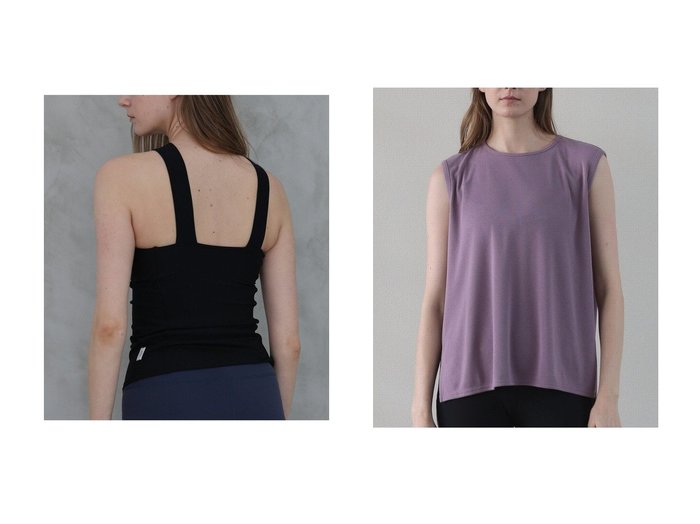 【Julier/ジュリエ】のフィールフライスノースリーブトップス&スパンリブクロスキャミソール おすすめ人気トレンドファッション通販アイテム 人気、トレンドファッション・服の通販 founy(ファニー) ファッション Fashion レディースファッション Fashion for Women トップス・カットソー Cut & Sew Tops キャミソール&ノースリーブ Camisoles & Sleeveless Tops スポーツウェア Functional & Stylish Sportswear スポーツ トップス Athletic Tops / Workout Tops / Training Shirts アンダー Underwear Essentials インナー Innerwear スポーツ Sports, Activewear フロント Front, Front Design ラップ Wrap, Wrap Design 新作・新入荷 New Arrivals / New In |ID:crp329100000220787
