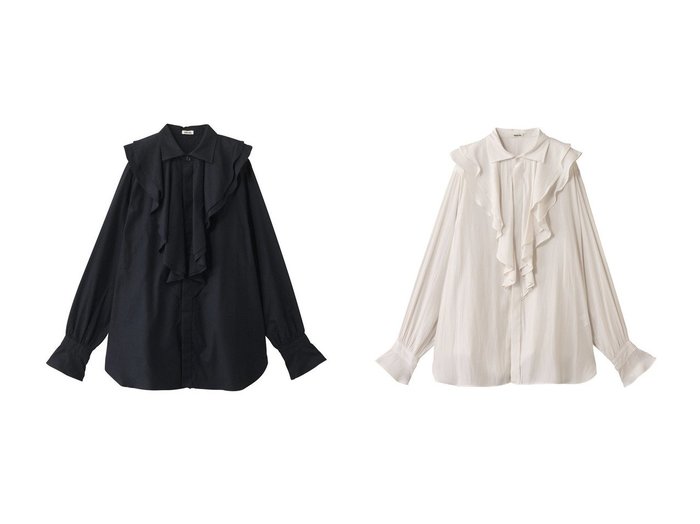 【Oblada/オブラダ】のラッフルシャツ(CHECK)&ラッフルシャツ(PLAIN) おすすめ人気トレンドファッション通販アイテム 人気、トレンドファッション・服の通販 founy(ファニー) 　ファッション　Fashion　レディースファッション　Fashion for Women　トップス・カットソー　Cut & Sew Tops　シャツ・ブラウス・オフィスカジュアル　Elegant Blouses & Button-Ups　2025年　2025　2025-2026秋冬・A/W　Autumn/Winter 2025–26 AW25–26　スリーブ　Sleeve, Long Sleeve / Short Sleeve　バランス　Balance, Style Balance　ラッフル　Ruffle, Frill　ロング　Long, Long-Length　A/W・秋冬　Autumn/Winter　|ID:crp329100000220796