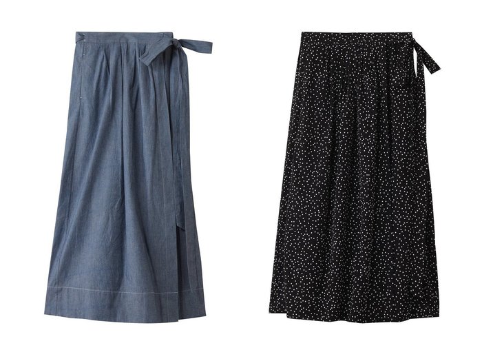 【MY WEAKNESS/マイ ウィークネス】のDot Skirt&Chambray Skirt おすすめ人気トレンドファッション通販アイテム 人気、トレンドファッション・服の通販 founy(ファニー) ファッション Fashion レディースファッション Fashion for Women スカート Skirts ロングスカート Long Skirts / Maxi & Midi Skirts ギャザー Gathered, Ruffled シャンブレー Chambray, Denim-Like Fabric フィット Fit, Slim Fit フレア Flare, Flared ラップ Wrap, Wrap Design リボン Ribbon, Bow ロング Long, Long-Length 新作・新入荷 New Arrivals / New In |ID:crp329100000220802