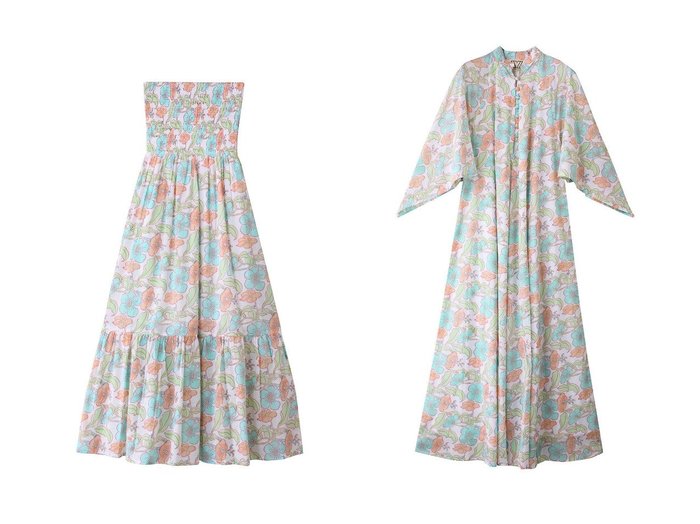 【SZ Blockprints/エスゼット ブロックプリント】のMIRA DRESS FLOWER POWER ベアトップドレス&ARTEMISIA DRESS FLOWER POWER フレアスリーブドレス おすすめ人気トレンドファッション通販アイテム 人気、トレンドファッション・服の通販 founy(ファニー) 　ファッション　Fashion　レディースファッション　Fashion for Women　ワンピース　Dresses　フォーマル・パーティードレス・結婚式用ドレス　Elegant & Casual Dresses　チュニック　Tunic Tops & Dresses　2025年　2025　2025-2026秋冬・A/W　Autumn/Winter 2025–26 AW25–26　チュニック　Tunic, Long Top　パーティ　Party, Party Style　リゾート　Resort, Vacation Style　夏　Summer　A/W・秋冬　Autumn/Winter　軽量　Lightweight, Ultra Light　|ID:crp329100000220825