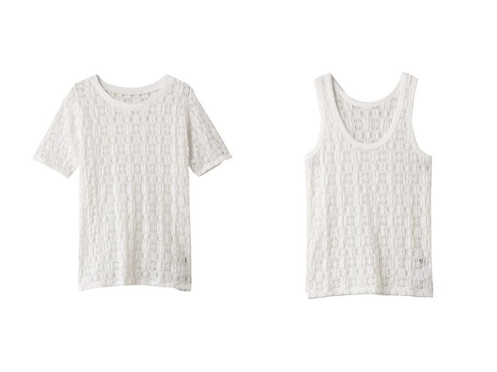 【heliopole/エリオポール】のRUSSELL RACE Tシャツ&RUSSELL RACE タンクトップ おすすめ人気トレンドファッション通販アイテム 人気、トレンドファッション・服の通販 founy(ファニー) 　ファッション　Fashion　レディースファッション　Fashion for Women　トップス・カットソー　Cut & Sew Tops　シャツ・ブラウス・オフィスカジュアル　Elegant Blouses & Button-Ups　ロングTシャツ・Tシャツ　Longline T-Shirts & Tees　カットソー・ベーシックTシャツ　Cut-and-Sewn Tops / Stretch Tees & Basics　キャミソール&ノースリーブ　Camisoles & Sleeveless Tops　2025年　2025　2025-2026秋冬・A/W　Autumn/Winter 2025–26 AW25–26　コンパクト　Compact, Small Size　ショート　Short, Short Length　スリーブ　Sleeve, Long Sleeve / Short Sleeve　ダウン　Down, Puffer　デニム　Denim, Jeans Material　ラッセル　Raschel, Raschel Lace　レース　Lace, Lace Fabric　エレガント 上品　Elegant　A/W・秋冬　Autumn/Winter　|ID:crp329100000220847