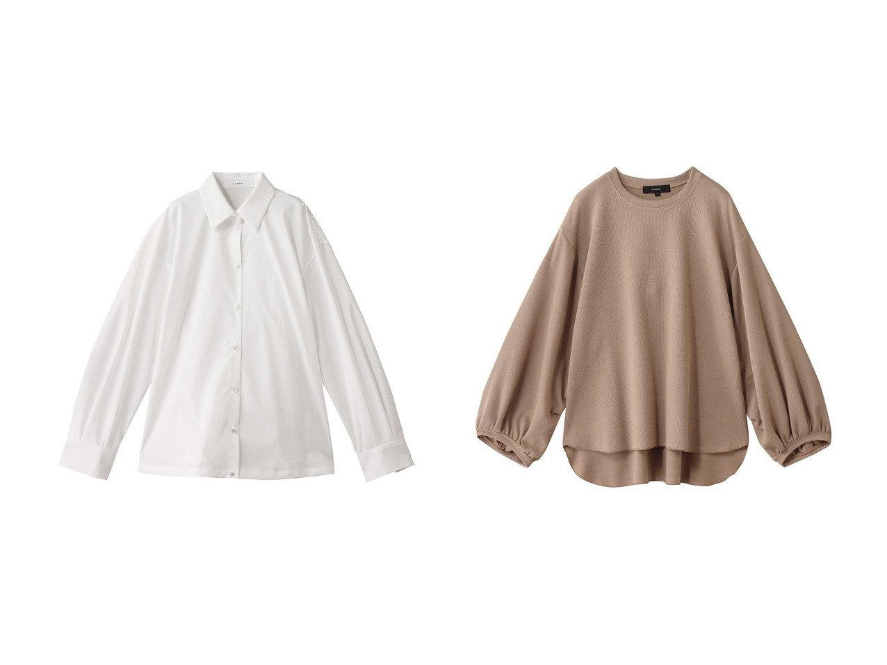 【FLORENT/フローレント】のボリューム スリーブ プルオーバー&【CINOH/チノ】のSUPIMA コットン バック ギャザー シャツ おすすめ人気トレンドファッション通販アイテム インテリア・キッズ・メンズ・レディースファッション・服の通販 founy(ファニー) 　ファッション　Fashion　レディースファッション　Fashion for Women　トップス・カットソー　Cut & Sew Tops　シャツ・ブラウス・オフィスカジュアル　Elegant Blouses & Button-Ups　バッグ　Bags　ロングTシャツ・Tシャツ　Longline T-Shirts & Tees　カジュアルプルオーバー・ニットトップス　Pullovers & Knit Tops / Casual Pullovers　カットソー・ベーシックTシャツ　Cut-and-Sewn Tops / Stretch Tees & Basics　2025年　2025　2025-2026秋冬・A/W　Autumn/Winter 2025–26 AW25–26　カフス　Cuff Design　ギャザー　Gathered, Ruffled　シンプル　Simple, Minimal　スリーブ　Sleeve, Long Sleeve / Short Sleeve　スーピマ　Supima, Premium Cotton　フォルム　Silhouette, Form　フロント　Front, Front Design　ブラウジング　Blouson Silhouette, Cinched Waist　ロング　Long, Long-Length　A/W・秋冬　Autumn/Winter　ブラック系　Black　ホワイト系　White　イエロー系　Yellow　ベージュ系　Beige　|ID:crp329100000220862
