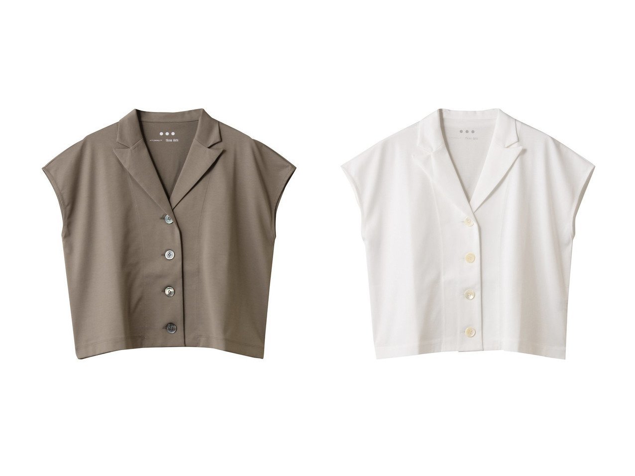 【three dots/スリー ドッツ】のシルキーコットン ライトジレ おすすめ人気トレンドファッション通販アイテム インテリア・キッズ・メンズ・レディースファッション・服の通販 founy(ファニー) 　ファッション　Fashion　レディースファッション　Fashion for Women　アウター　Coat / Outerwear Collection　レディースジャケット・軽アウター　Jackets　2025年　2025　2025-2026秋冬・A/W　Autumn/Winter 2025–26 AW25–26　コンパクト　Compact, Small Size　シンプル　Simple, Minimal　ジャケット　Jacket, Outerwear　バランス　Balance, Style Balance　フォルム　Silhouette, Form　ベスト　Vest, Waistcoat　ボトム　Bottoms, Lower Wear　A/W・秋冬　Autumn/Winter　ホワイト系　White　ブラック系　Black　グレー系　Gray　ベージュ系　Beige　|ID:crp329100000220870
