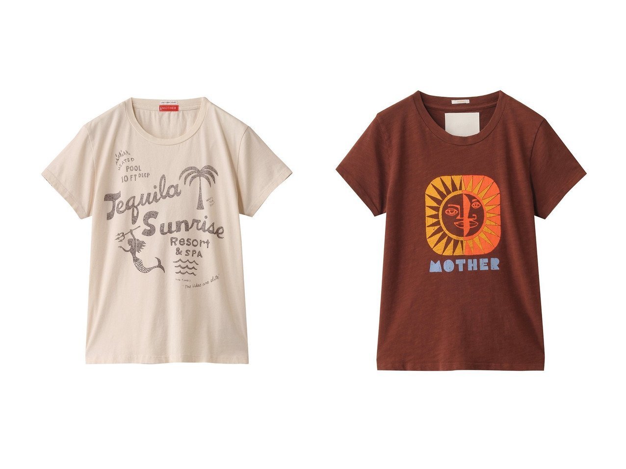【MOTHER/マザー】のTHE BOXY GOODIE GOODIE リゾートプリントTシャツ (TQR)&THE LIL SINFUL ペイントTシャツ (SUO) おすすめ人気トレンドファッション通販アイテム インテリア・キッズ・メンズ・レディースファッション・服の通販 founy(ファニー) 　ファッション　Fashion　レディースファッション　Fashion for Women　トップス・カットソー　Cut & Sew Tops　シャツ・ブラウス・オフィスカジュアル　Elegant Blouses & Button-Ups　ロングTシャツ・Tシャツ　Longline T-Shirts & Tees　カットソー・ベーシックTシャツ　Cut-and-Sewn Tops / Stretch Tees & Basics　2025年　2025　2025-2026秋冬・A/W　Autumn/Winter 2025–26 AW25–26　ショート　Short, Short Length　スリム　Slim, Slim Fit　スリーブ　Sleeve, Long Sleeve / Short Sleeve　トレンド　Trend, Trending Now　プリント　Print, Printed Pattern　リゾート　Resort, Vacation Style　A/W・秋冬　Autumn/Winter　ホワイト系　White　ブラウン系　Brown　|ID:crp329100000220872