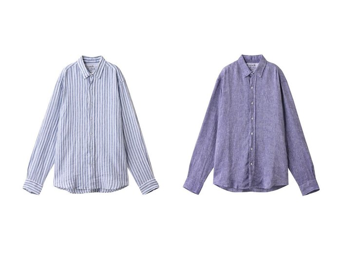 【Frank&Eileen / MEN/フランク&アイリーン】の【MEN】FINBAR イタリアンリネン ボールドストライプ シャツ&【MEN】FINBAR イタリアンリネン ブルーシャツ おすすめ人気トレンドファッション通販アイテム 人気、トレンドファッション・服の通販 founy(ファニー) 　ファッション　Fashion　メンズファッション　Fashion for Men　2025年　2025　2025-2026秋冬・A/W　Autumn/Winter 2025–26 AW25–26　シンプル　Simple, Minimal　ストライプ　Stripe, Striped Pattern　スリーブ　Sleeve, Long Sleeve / Short Sleeve　フレンチ　French, French Style　モダン　Modern, Contemporary　リネン　Linen, Linen Fabric　リラックス　Relax, Relaxed Fit　ロング　Long, Long-Length　A/W・秋冬　Autumn/Winter　羽織　Haori, Light Jacket　|ID:crp329100000220881
