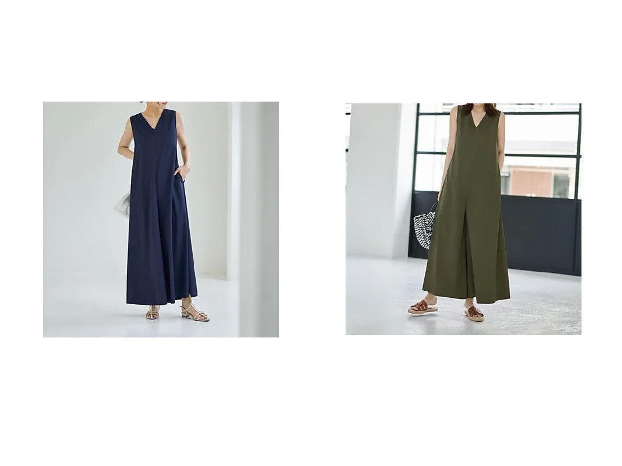 【STYLE DELI/スタイルデリ】のさらさらツイル生地スタイリッシュサロペット おすすめ人気トレンドファッション通販アイテム インテリア・キッズ・メンズ・レディースファッション・服の通販 founy(ファニー) 　ファッション　Fashion　レディースファッション　Fashion for Women　ワンピース　Dresses　サロペット&オールインワン　Dungarees & Jumpsuit Styles　カーディガン　Cardigan, Knitwear　クール　Cool, Chic　サテン　Satin, Glossy Fabric　シンプル　Simple, Minimal　ジャケット　Jacket, Outerwear　ストレッチ　Stretch, Stretchy Fabric　スリット　Slit, Slit Detail　ツイル　Twist, Twisted Detail　ドレープ　Drape, Draping Fabric　パターン　Pattern, Design Print　フォルム　Silhouette, Form　フォーマル　Formal, Dressy　フレア　Flare, Flared　ベスト　Vest, Waistcoat　ポケット　Pocket, Pocket Detail　リボン　Ribbon, Bow　ワイド　Wide, Wide Fit　夏　Summer　エレガント 上品　Elegant　ブルー系　Blue　グリーン系　Green　|ID:crp329100000220886