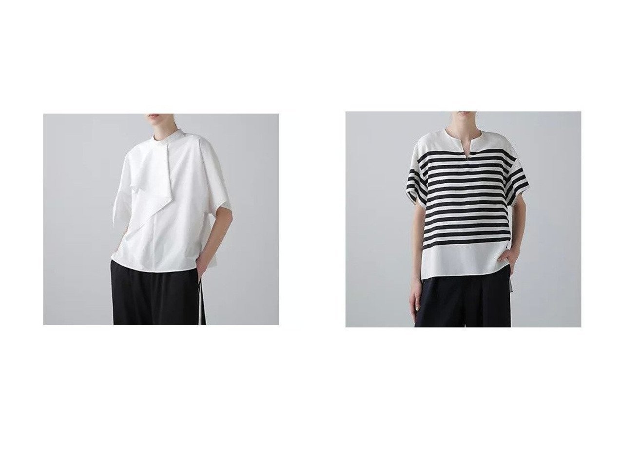 【ADORE/アドーア】のクリスピーコットンブラウス&ボーダープリントブラウス おすすめ人気トレンドファッション通販アイテム インテリア・キッズ・メンズ・レディースファッション・服の通販 founy(ファニー) 　ファッション　Fashion　レディースファッション　Fashion for Women　トップス・カットソー　Cut & Sew Tops　シャツ・ブラウス・オフィスカジュアル　Elegant Blouses & Button-Ups　おすすめ　Recommended / Our Picks　シルク　Silk, 100% Silk　ジョーゼット　Georgette, Semi-Sheer Fabric　スタンダード　Standard, Basic　ハンド　Hand, Handmade　フィット　Fit, Slim Fit　プリント　Print, Printed Pattern　ボーダー　Border, Stripe　モチーフ　Motif, Design Theme　ルーズ　Loose, Oversized　エレガント 上品　Elegant　夏　Summer　春　Spring　S/S・春夏　SS, Spring/Summer, Warm Season　ブルー系　Blue　オレンジ系　Orange　ホワイト系　White　ブラック系　Black　|ID:crp329100000220893