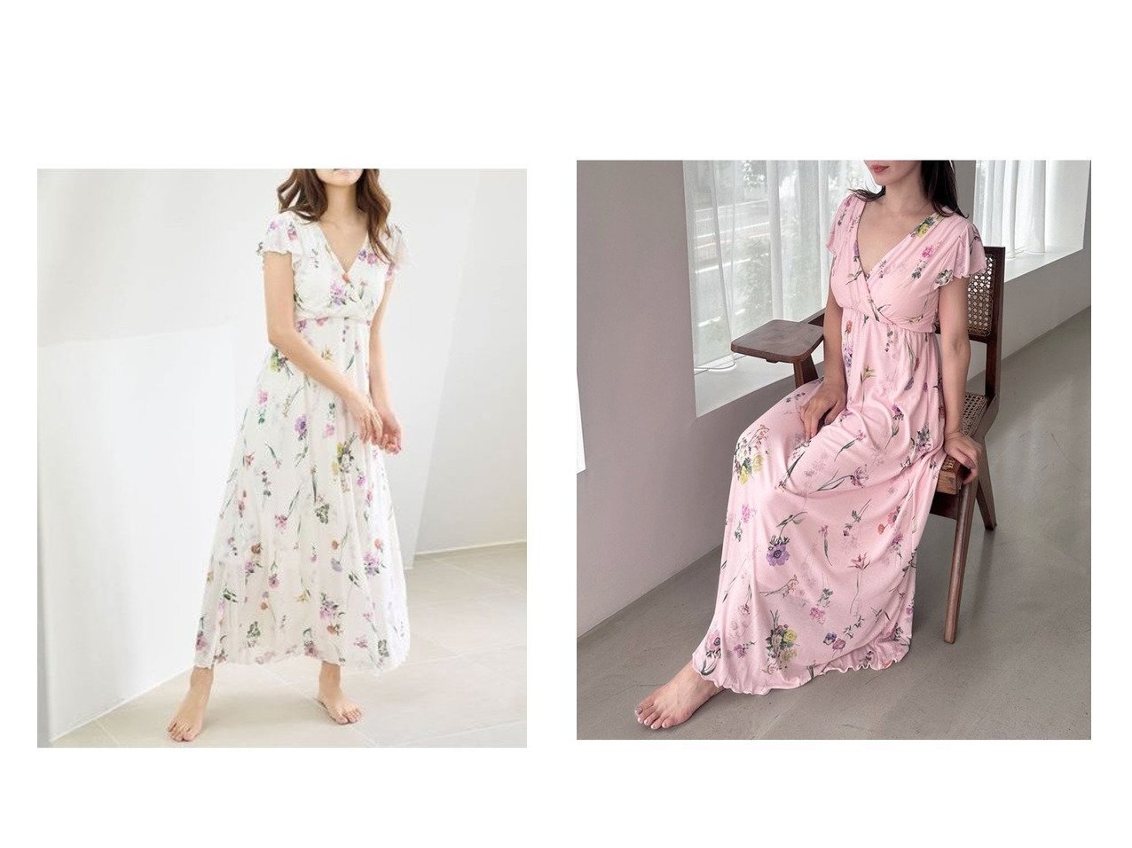 【SNIDEL HOME/スナイデル ホーム】の【接触冷感】カットカシュクールワンピース おすすめ人気トレンドファッション通販アイテム インテリア・キッズ・メンズ・レディースファッション・服の通販 founy(ファニー) 　ファッション　Fashion　レディースファッション　Fashion for Women　ワンピース　Dresses　なめらか　Smooth, Silky Texture　イエロー　Yellow　カシュクール　Wrap Design　カットソー　Cut and Sewn Top　カラフル　Colorful Design　フェミニン　Feminine, Girly　フラワー　Flower, Floral　フレア　Flare, Flared　ロマンティック　Romantic, Feminine Style　エレガント 上品　Elegant　|ID:crp329100000220913