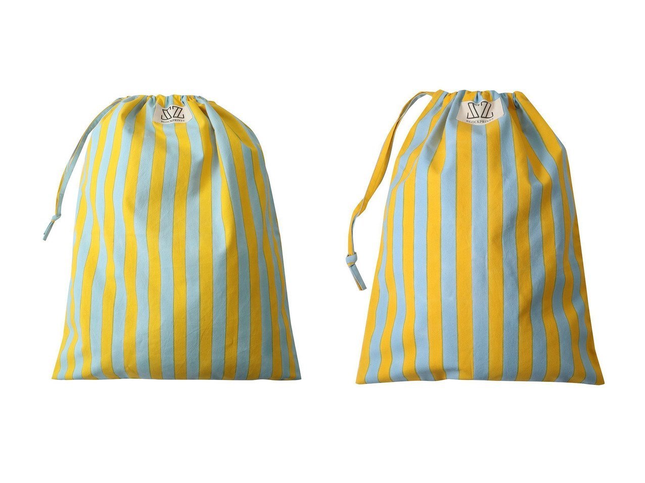【SZ Blockprints/エスゼット ブロックプリント】のLAUNDRY BAG トラベルポーチ LARGE&LAUNDRY BAG トラベルポーチ MEDIUM おすすめ人気トレンドファッション通販アイテム インテリア・キッズ・メンズ・レディースファッション・服の通販 founy(ファニー) 　ファッション　Fashion　レディースファッション　Fashion for Women　ポーチ&ミニバッグ　Pouches & Mini Bags　2025年　2025　2025-2026秋冬・A/W　Autumn/Winter 2025–26 AW25–26　トラベル　Travel, Travel Gear　プリント　Print, Printed Pattern　ポーチ　Pouch, Small Case　旅行　Travel　A/W・秋冬　Autumn/Winter　イエロー系　Yellow　ブルー系　Blue　|ID:crp329100000220938