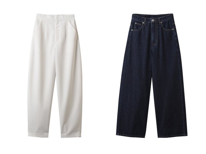 【LANVIN en Bleu/ランバン オン ブルー】のポリエステルコクーンテーパードパンツ&アジャスターデニムパンツ おすすめ人気トレンドファッション通販アイテム 人気、トレンドファッション・服の通販 founy(ファニー) ファッション Fashion レディースファッション Fashion for Women パンツ Pants & Trousers デニムパンツ・ジーンズ・美脚デニム Denim Jeans & Pants 2025年 2025 2025-2026秋冬・A/W Autumn/Winter 2025–26 AW25–26 シンプル Simple, Minimal ビジネス 仕事 通勤 Business / Work / Commuting リラックス Relax, Relaxed Fit A/W・秋冬 Autumn/Winter |ID:crp329100000221023
