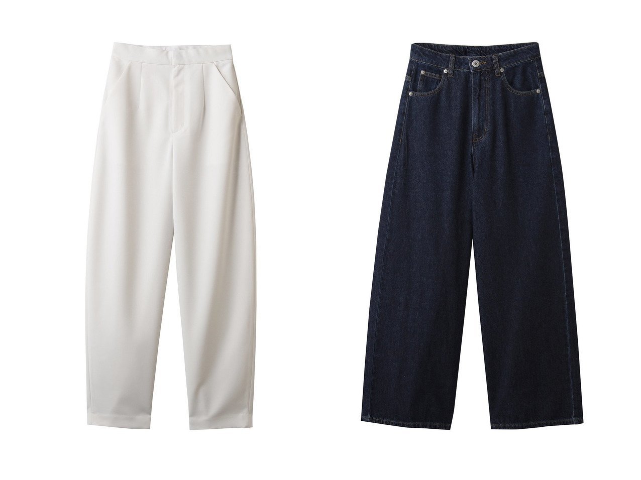 【LANVIN en Bleu/ランバン オン ブルー】のポリエステルコクーンテーパードパンツ&アジャスターデニムパンツ おすすめ人気トレンドファッション通販アイテム インテリア・キッズ・メンズ・レディースファッション・服の通販 founy(ファニー) 　ファッション　Fashion　レディースファッション　Fashion for Women　パンツ　Pants & Trousers　デニムパンツ・ジーンズ・美脚デニム　Denim Jeans & Pants　2025年　2025　2025-2026秋冬・A/W　Autumn/Winter 2025–26 AW25–26　シンプル　Simple, Minimal　ビジネス 仕事 通勤　Business / Work / Commuting　リラックス　Relax, Relaxed Fit　A/W・秋冬　Autumn/Winter　ブラック系　Black　|ID:crp329100000221023