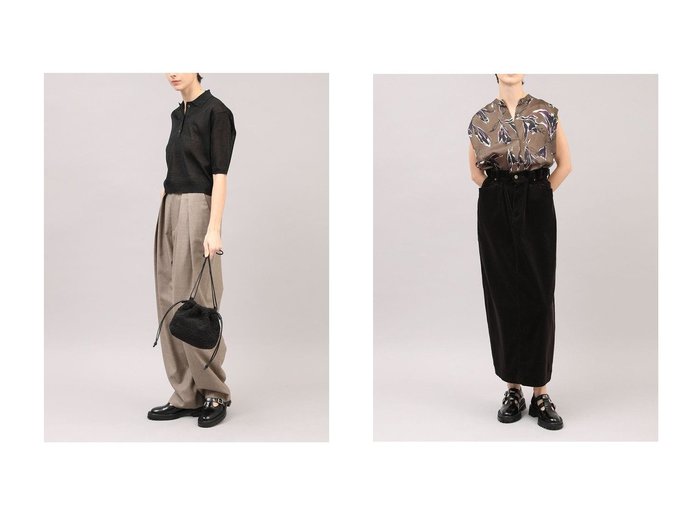 【SACRA/サクラ】のオータムフローラブラウス&エクストラファイングロッシーヤーンポロトップス おすすめ人気トレンドファッション通販アイテム 人気、トレンドファッション・服の通販 founy(ファニー) 　ファッション　Fashion　レディースファッション　Fashion for Women　トップス・カットソー　Cut & Sew Tops　ニット　Knit Tops & Sweaters　カジュアルプルオーバー・ニットトップス　Pullovers & Knit Tops / Casual Pullovers　キャミソール&ノースリーブ　Camisoles & Sleeveless Tops　シャツ・ブラウス・オフィスカジュアル　Elegant Blouses & Button-Ups　2025年　2025　2025-2026秋冬・A/W　Autumn/Winter 2025–26 AW25–26　カットソー　Cut and Sewn Top　クロップド　Cropped, Short Length　シアー　Sheer, See-Through　A/W・秋冬　Autumn/Winter　|ID:crp329100000221039