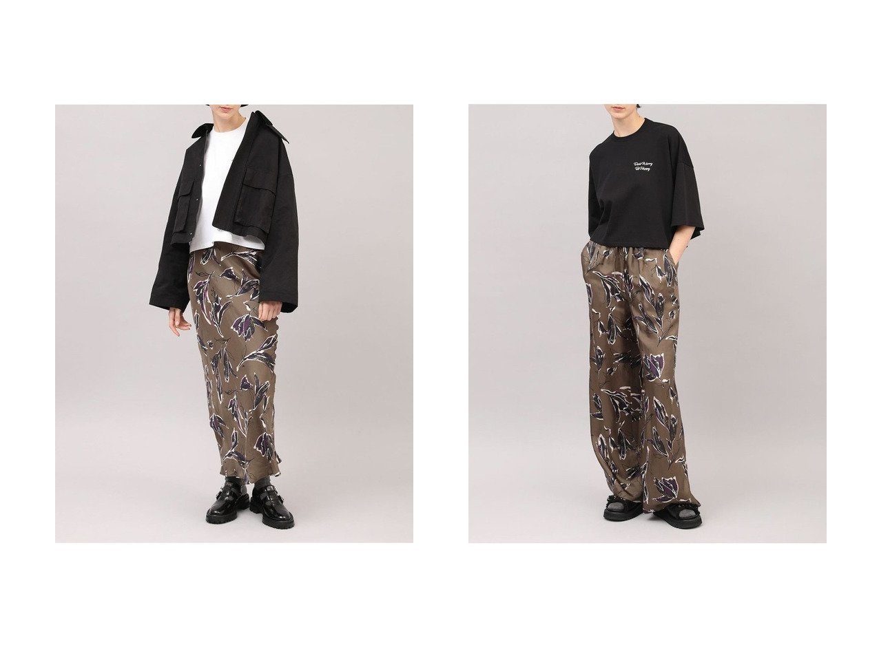 【SACRA/サクラ】のオータムフローラパンツ&オータムフローラスカート おすすめ人気トレンドファッション通販アイテム インテリア・キッズ・メンズ・レディースファッション・服の通販 founy(ファニー) 　ファッション　Fashion　レディースファッション　Fashion for Women　スカート　Skirts　ロングスカート　Long Skirts / Maxi & Midi Skirts　パンツ　Pants & Trousers　2025年　2025　2025-2026秋冬・A/W　Autumn/Winter 2025–26 AW25–26　ドレープ　Drape, Draping Fabric　フラワー　Flower, Floral　プリント　Print, Printed Pattern　モダン　Modern, Contemporary　ロング　Long, Long-Length　秋　Autumn　A/W・秋冬　Autumn/Winter　ベージュ系　Beige　グリーン系　Green　|ID:crp329100000221042