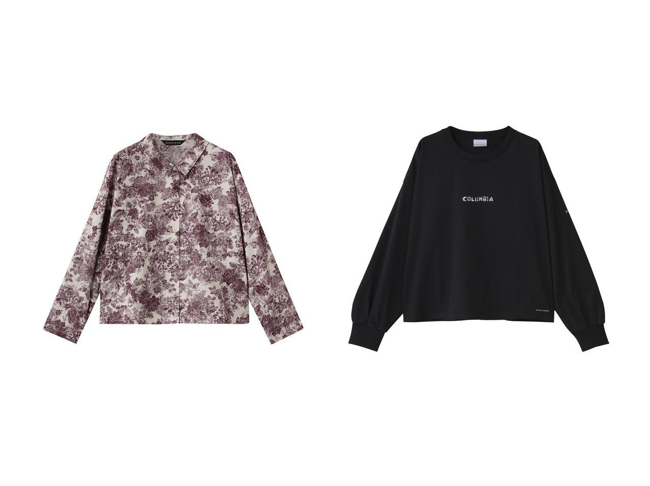 【Columbia/コロンビア】のウィメンズレイクトゥーアベニューロングスリーブクロップドTシャツ&【mizuiro ind/ミズイロ インド】のprint basic shirt シャツ おすすめ人気トレンドファッション通販アイテム インテリア・キッズ・メンズ・レディースファッション・服の通販 founy(ファニー) 　ファッション　Fashion　レディースファッション　Fashion for Women　トップス・カットソー　Cut & Sew Tops　シャツ・ブラウス・オフィスカジュアル　Elegant Blouses & Button-Ups　ロングTシャツ・Tシャツ　Longline T-Shirts & Tees　スポーツウェア　Functional & Stylish Sportswear　スポーツ トップス　Athletic Tops / Workout Tops / Training Shirts　2025年　2025　2025-2026秋冬・A/W　Autumn/Winter 2025–26 AW25–26　コンパクト　Compact, Small Size　スリーブ　Sleeve, Long Sleeve / Short Sleeve　トレンド　Trend, Trending Now　フラワー　Flower, Floral　プリント　Print, Printed Pattern　ロング　Long, Long-Length　エレガント 上品　Elegant　定番　Standard, Basic Item　無地　Plain, Solid Color　A/W・秋冬　Autumn/Winter　ベージュ系　Beige　ブルー系　Blue　ブラック系　Black　|ID:crp329100000221078