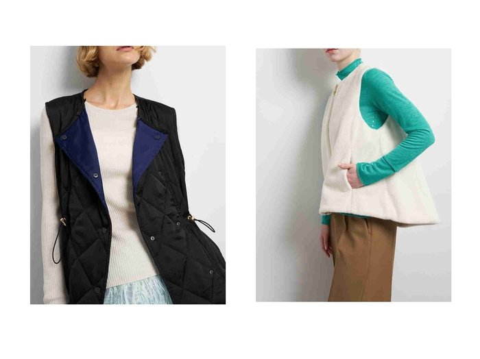 【LANVIN en Bleu/ランバン オン ブルー】のビッグカラーキルティングベスト&フェイクファーフレアベスト おすすめ人気トレンドファッション通販アイテム 人気、トレンドファッション・服の通販 founy(ファニー) ファッション Fashion レディースファッション Fashion for Women アウター Coat / Outerwear Collection レディースジャケット・軽アウター Jackets 2025年 2025 2025-2026秋冬・A/W Autumn/Winter 2025–26 AW25–26 キルティング Quilted, Quilting サテン Satin, Glossy Fabric ジャケット Jacket, Outerwear ドローコード Drawcord, Drawstring Cord ファブリック Fabric, Textile ベスト Vest, Waistcoat メタル Metal, Metal Parts ラグジュアリー Luxury, Elegant エレガント 上品 Elegant A/W・秋冬 Autumn/Winter |ID:crp329100000221106