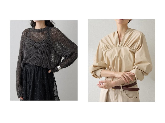 【Whim Gazette/ウィムガゼット】のVネックギャザーブラウス&3Gニットプルオーバー おすすめ人気トレンドファッション通販アイテム 人気、トレンドファッション・服の通販 founy(ファニー) ファッション Fashion レディースファッション Fashion for Women トップス・カットソー Cut & Sew Tops ニット Knit Tops & Sweaters カジュアルプルオーバー・ニットトップス Pullovers & Knit Tops / Casual Pullovers シャツ・ブラウス・オフィスカジュアル Elegant Blouses & Button-Ups Vネックトップス V-Neck Tops / V-Cut Neckline Shirts 2025年 2025 2025-2026秋冬・A/W Autumn/Winter 2025–26 AW25–26 インナー Innerwear カットソー Cut and Sewn Top ショルダー Shoulder, Shoulder Strap シンプル Simple, Minimal タンク Tank Top, Sleeveless Top ドロップ Drop Shoulder, Dropped Style リラックス Relax, Relaxed Fit ループ Loop, Loop Knit ロング Long, Long-Length A/W・秋冬 Autumn/Winter |ID:crp329100000221128