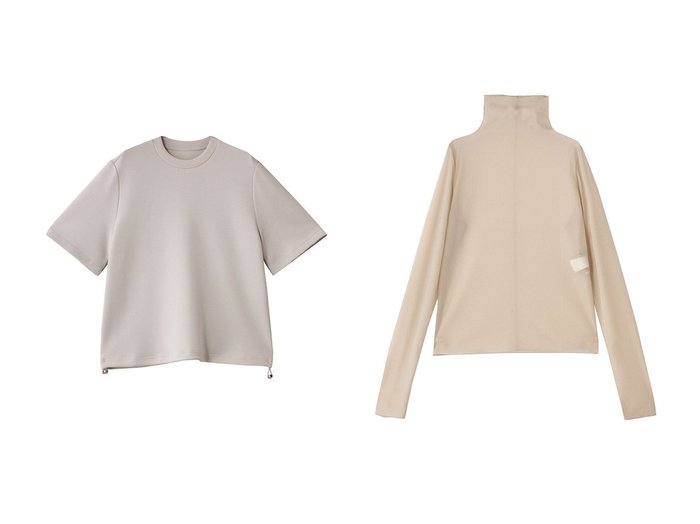 【DEPAREILLE/デパリエ】のシフォンハイネックトップ&ポンチドローストリングTシャツ おすすめ人気トレンドファッション通販アイテム 人気、トレンドファッション・服の通販 founy(ファニー) 　ファッション　Fashion　レディースファッション　Fashion for Women　トップス・カットソー　Cut & Sew Tops　シャツ・ブラウス・オフィスカジュアル　Elegant Blouses & Button-Ups　ロングTシャツ・Tシャツ　Longline T-Shirts & Tees　カットソー・ベーシックTシャツ　Cut-and-Sewn Tops / Stretch Tees & Basics　ショート　Short, Short Length　スリーブ　Sleeve, Long Sleeve / Short Sleeve　ベーシック　Basic, Essential　ボトム　Bottoms, Lower Wear　エレガント 上品　Elegant　新作・新入荷　New Arrivals / New In　|ID:crp329100000221131