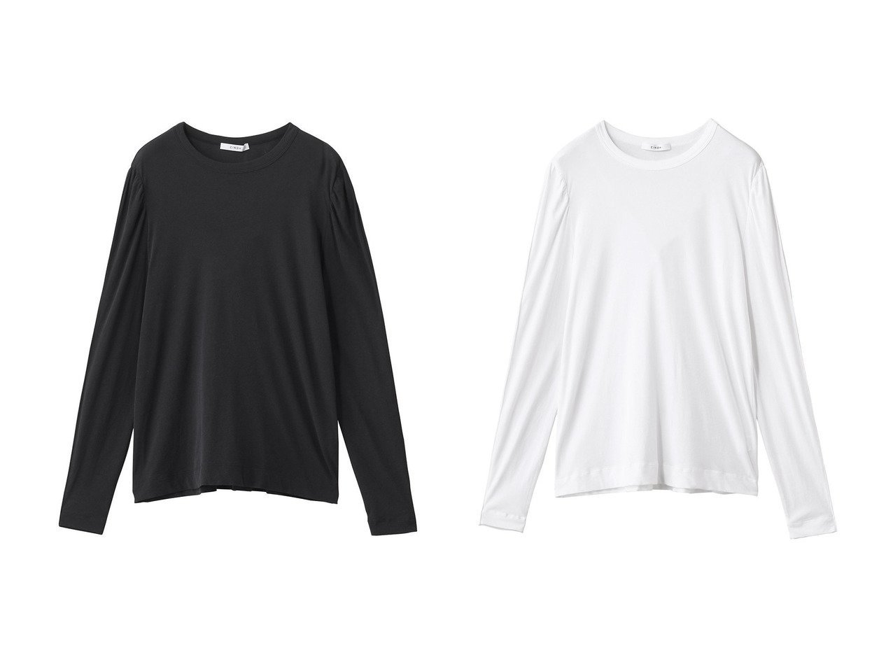 【CINOH/チノ】のパフスリーブ Tシャツ おすすめ人気トレンドファッション通販アイテム インテリア・キッズ・メンズ・レディースファッション・服の通販 founy(ファニー) 　ファッション　Fashion　レディースファッション　Fashion for Women　トップス・カットソー　Cut & Sew Tops　シャツ・ブラウス・オフィスカジュアル　Elegant Blouses & Button-Ups　ロングTシャツ・Tシャツ　Longline T-Shirts & Tees　カットソー・ベーシックTシャツ　Cut-and-Sewn Tops / Stretch Tees & Basics　2025年　2025　2025-2026秋冬・A/W　Autumn/Winter 2025–26 AW25–26　インナー　Innerwear　シンプル　Simple, Minimal　スリーブ　Sleeve, Long Sleeve / Short Sleeve　ロング　Long, Long-Length　A/W・秋冬　Autumn/Winter　ブラック系　Black　ホワイト系　White　|ID:crp329100000221137