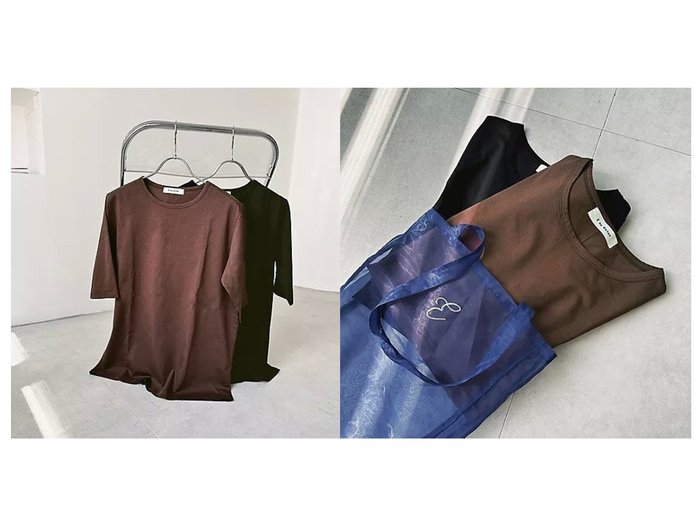 【E by eclat/イーバイエクラ】の大人五分袖パックTシャツ おすすめ人気トレンドファッション通販アイテム インテリア・キッズ・メンズ・レディースファッション・服の通販 founy(ファニー) https://founy.com/ ファッション Fashion レディースファッション Fashion for Women トップス・カットソー Cut & Sew Tops シャツ・ブラウス・オフィスカジュアル Elegant Blouses & Button-Ups ロングTシャツ・Tシャツ Longline T-Shirts & Tees オーガンジー Organza Fabric カットソー Cut and Sewn Top 洗える Machine Washable |ID:crp329100000221140