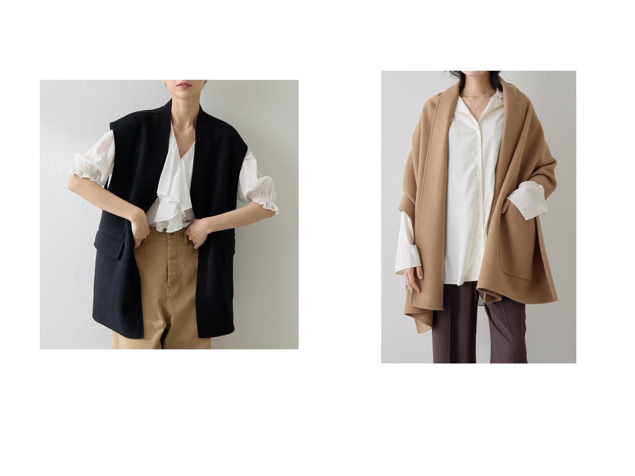 【Whim Gazette/ウィムガゼット】のリバーケープ&リバージレ おすすめ人気トレンドファッション通販アイテム インテリア・キッズ・メンズ・レディースファッション・服の通販 founy(ファニー) 　ファッション　Fashion　レディースファッション　Fashion for Women　アウター　Coat / Outerwear Collection　レディースジャケット・軽アウター　Jackets　ストール　Soft & Warm Scarves　マフラー・スヌード / 冬小物の定番　Scarves & Mufflers　2025年　2025　2025-2026秋冬・A/W　Autumn/Winter 2025–26 AW25–26　おすすめ　Recommended / Our Picks　ジャケット　Jacket, Outerwear　フロント　Front, Front Design　ベスト　Vest, Waistcoat　エレガント 上品　Elegant　A/W・秋冬　Autumn/Winter　ブラック系　Black　|ID:crp329100000221161