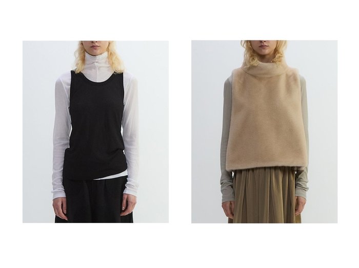 【PLAIN PEOPLE/プレインピープル】のシア―ハイツイストフライスタンクトップレイヤードTシャツ&フェイクファーオフタートルベスト おすすめ人気トレンドファッション通販アイテム 人気、トレンドファッション・服の通販 founy(ファニー) 　ファッション　Fashion　レディースファッション　Fashion for Women　トップス・カットソー　Cut & Sew Tops　シャツ・ブラウス・オフィスカジュアル　Elegant Blouses & Button-Ups　ロングTシャツ・Tシャツ　Longline T-Shirts & Tees　カットソー・ベーシックTシャツ　Cut-and-Sewn Tops / Stretch Tees & Basics　アウター　Coat / Outerwear Collection　レディースジャケット・軽アウター　Jackets　2025年　2025　2025-2026秋冬・A/W　Autumn/Winter 2025–26 AW25–26　インナー　Innerwear　スリーブ　Sleeve, Long Sleeve / Short Sleeve　タンク　Tank Top, Sleeveless Top　タートル　Turtleneck, Turtle Collar　フロント　Front, Front Design　ベーシック　Basic, Essential　ロング　Long, Long-Length　A/W・秋冬　Autumn/Winter　なめらか　Smooth, Silky Texture　ジャケット　Jacket, Outerwear　フェイクファー　Faux Fur, Imitation Fur　フランス　France, French　ベスト　Vest, Waistcoat　リアル　Real, Realistic　ワンポイント　One Point, Statement Accent　防寒　Cold Protection, Winter-Ready　|ID:crp329100000221178