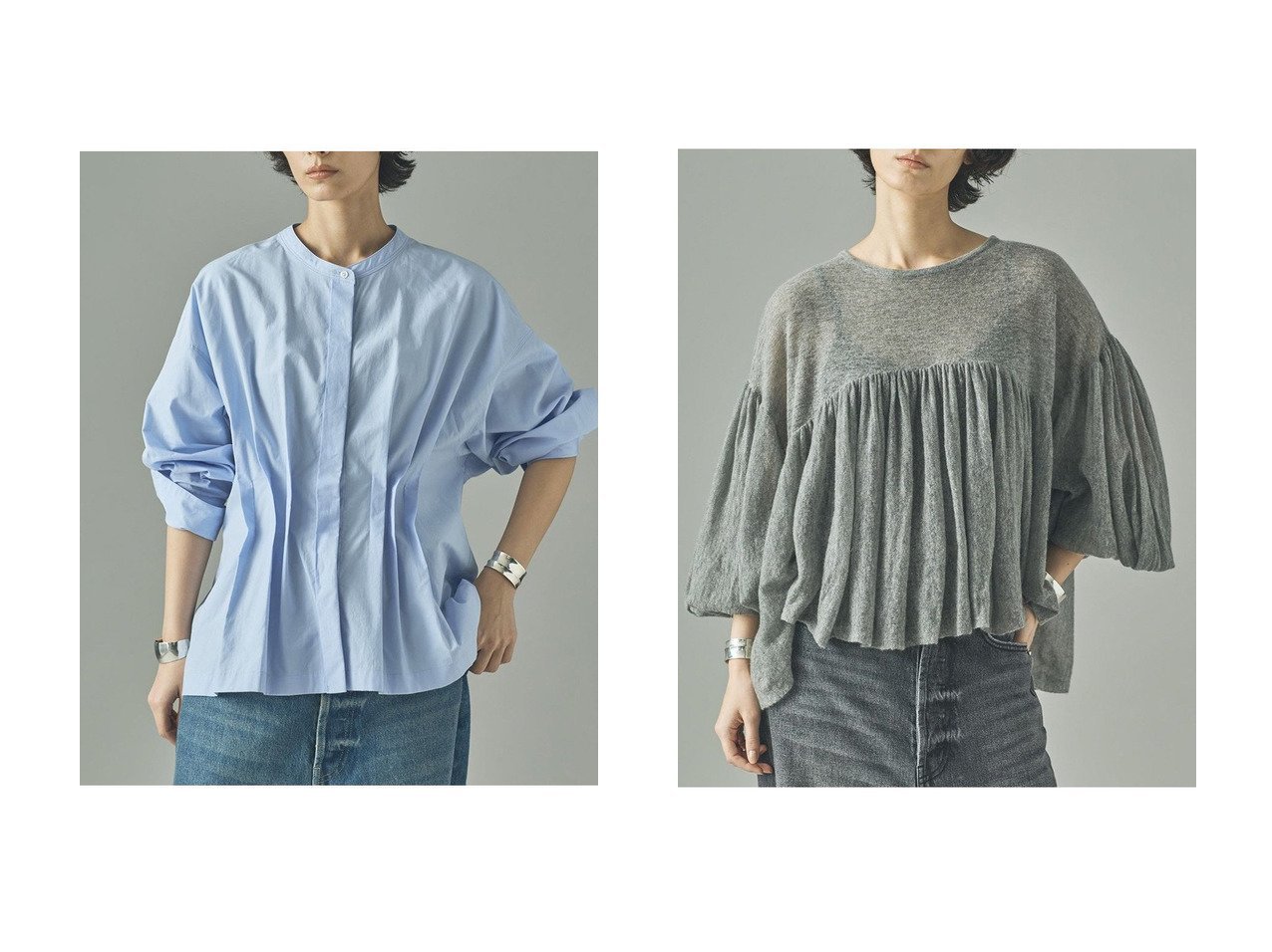 【Curensology/カレンソロジー】のフラッフィーギャザーニットプルオーバー&タックペプラムブラウス おすすめ人気トレンドファッション通販アイテム インテリア・キッズ・メンズ・レディースファッション・服の通販 founy(ファニー) 　ファッション　Fashion　レディースファッション　Fashion for Women　トップス・カットソー　Cut & Sew Tops　シャツ・ブラウス・オフィスカジュアル　Elegant Blouses & Button-Ups　ニット　Knit Tops & Sweaters　カジュアルプルオーバー・ニットトップス　Pullovers & Knit Tops / Casual Pullovers　2025年　2025　2025-2026秋冬・A/W　Autumn/Winter 2025–26 AW25–26　おすすめ　Recommended / Our Picks　シェイプ　Shape, Slim Fit　スリーブ　Sleeve, Long Sleeve / Short Sleeve　タイトスカート　Pencil Skirt, Tight Skirt　ペプラム　Peplum, Flared Hem　リアル　Real, Realistic　リネン　Linen, Linen Fabric　ロング　Long, Long-Length　日本製　Made In Japan　A/W・秋冬　Autumn/Winter　ホワイト系　White　ブラック系　Black　グレー系　Gray　レッド系　Red　|ID:crp329100000221205