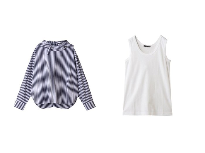 【mizuiro ind/ミズイロ インド】のstripe hooded shirt シャツ&basic rib tanktop タンクトップ おすすめ人気トレンドファッション通販アイテム 人気、トレンドファッション・服の通販 founy(ファニー) 　ファッション　Fashion　レディースファッション　Fashion for Women　トップス・カットソー　Cut & Sew Tops　シャツ・ブラウス・オフィスカジュアル　Elegant Blouses & Button-Ups　キャミソール&ノースリーブ　Camisoles & Sleeveless Tops　ロングTシャツ・Tシャツ　Longline T-Shirts & Tees　カットソー・ベーシックTシャツ　Cut-and-Sewn Tops / Stretch Tees & Basics　2025年　2025　2025-2026秋冬・A/W　Autumn/Winter 2025–26 AW25–26　シンプル　Simple, Minimal　ストライプ　Stripe, Striped Pattern　スラックス　Slacks, Dress Pants　スリット　Slit, Slit Detail　スリーブ　Sleeve, Long Sleeve / Short Sleeve　デニム　Denim, Jeans Material　ロング　Long, Long-Length　A/W・秋冬　Autumn/Winter　キャミソール　Camisole, Spaghetti Strap Top　タンク　Tank Top, Sleeveless Top　バランス　Balance, Style Balance　フィット　Fit, Slim Fit　ベーシック　Basic, Essential　新作・新入荷　New Arrivals / New In　|ID:crp329100000221221