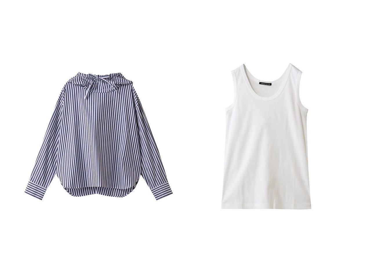 【mizuiro ind/ミズイロ インド】のstripe hooded shirt シャツ&basic rib tanktop タンクトップ おすすめ人気トレンドファッション通販アイテム インテリア・キッズ・メンズ・レディースファッション・服の通販 founy(ファニー) 　ファッション　Fashion　レディースファッション　Fashion for Women　トップス・カットソー　Cut & Sew Tops　シャツ・ブラウス・オフィスカジュアル　Elegant Blouses & Button-Ups　キャミソール&ノースリーブ　Camisoles & Sleeveless Tops　ロングTシャツ・Tシャツ　Longline T-Shirts & Tees　カットソー・ベーシックTシャツ　Cut-and-Sewn Tops / Stretch Tees & Basics　2025年　2025　2025-2026秋冬・A/W　Autumn/Winter 2025–26 AW25–26　シンプル　Simple, Minimal　ストライプ　Stripe, Striped Pattern　スラックス　Slacks, Dress Pants　スリット　Slit, Slit Detail　スリーブ　Sleeve, Long Sleeve / Short Sleeve　デニム　Denim, Jeans Material　ロング　Long, Long-Length　A/W・秋冬　Autumn/Winter　キャミソール　Camisole, Spaghetti Strap Top　タンク　Tank Top, Sleeveless Top　バランス　Balance, Style Balance　フィット　Fit, Slim Fit　ベーシック　Basic, Essential　新作・新入荷　New Arrivals / New In　ブルー系　Blue　ブラック系　Black　|ID:crp329100000221221