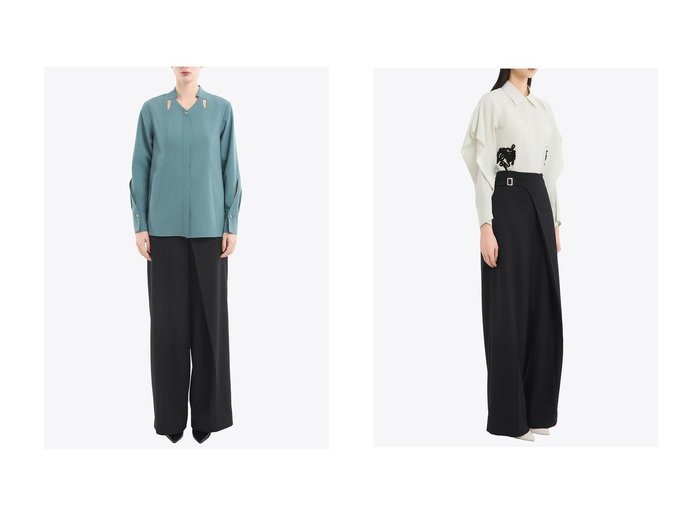 【MURRAL/ミューラル】のクロスカット シャツ&Gurkha アシンメトリー スラックス おすすめ人気トレンドファッション通販アイテム 人気、トレンドファッション・服の通販 founy(ファニー) ファッション Fashion レディースファッション Fashion for Women トップス・カットソー Cut & Sew Tops シャツ・ブラウス・オフィスカジュアル Elegant Blouses & Button-Ups パンツ Pants & Trousers 2025年 2025 2025-2026秋冬・A/W Autumn/Winter 2025–26 AW25–26 エレガント 上品 Elegant カッティング Cutting Detail コレクション Collection, Seasonal Line ストレッチ Stretch, Stretchy Fabric スリーブ Sleeve, Long Sleeve / Short Sleeve デコルテ Décolleté, Neckline メランジ Melange, Mixed Yarn モチーフ Motif, Design Theme ロング Long, Long-Length A/W・秋冬 Autumn/Winter |ID:crp329100000221236