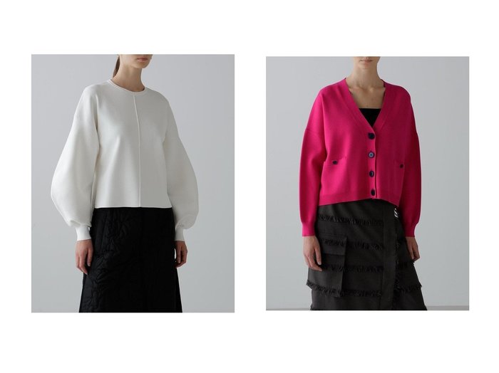 【ADORE/アドーア】のドライストレッチニットプルオーバー&ミラノリブカーディガン おすすめ人気トレンドファッション通販アイテム 人気、トレンドファッション・服の通販 founy(ファニー) ファッション Fashion レディースファッション Fashion for Women トップス・カットソー Cut & Sew Tops ニット Knit Tops & Sweaters カジュアルプルオーバー・ニットトップス Pullovers & Knit Tops / Casual Pullovers カーディガン・羽織り Layered Style Cardigans ストレッチ Stretch, Stretchy Fabric フォルム Silhouette, Form カーディガン Cardigan, Knitwear ボトム Bottoms, Lower Wear ボーダー Border, Stripe ワイド Wide, Wide Fit エレガント 上品 Elegant |ID:crp329100000221246