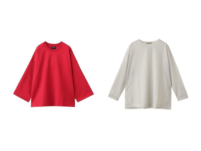 【heliopole/エリオポール】の【Le Minor】ラージコットンフレアスリーブカットソー&シアーロングスリーブTシャツ おすすめ人気トレンドファッション通販アイテム 人気、トレンドファッション・服の通販 founy(ファニー) 　ファッション　Fashion　レディースファッション　Fashion for Women　トップス・カットソー　Cut & Sew Tops　シャツ・ブラウス・オフィスカジュアル　Elegant Blouses & Button-Ups　ロングTシャツ・Tシャツ　Longline T-Shirts & Tees　カットソー・ベーシックTシャツ　Cut-and-Sewn Tops / Stretch Tees & Basics　2025年　2025　2025-2026秋冬・A/W　Autumn/Winter 2025–26 AW25–26　エレガント 上品　Elegant　カットソー　Cut and Sewn Top　スリーブ　Sleeve, Long Sleeve / Short Sleeve　デニム　Denim, Jeans Material　トレンド　Trend, Trending Now　フレア　Flare, Flared　リラックス　Relax, Relaxed Fit　ロング　Long, Long-Length　ワイド　Wide, Wide Fit　A/W・秋冬　Autumn/Winter　|ID:crp329100000221260