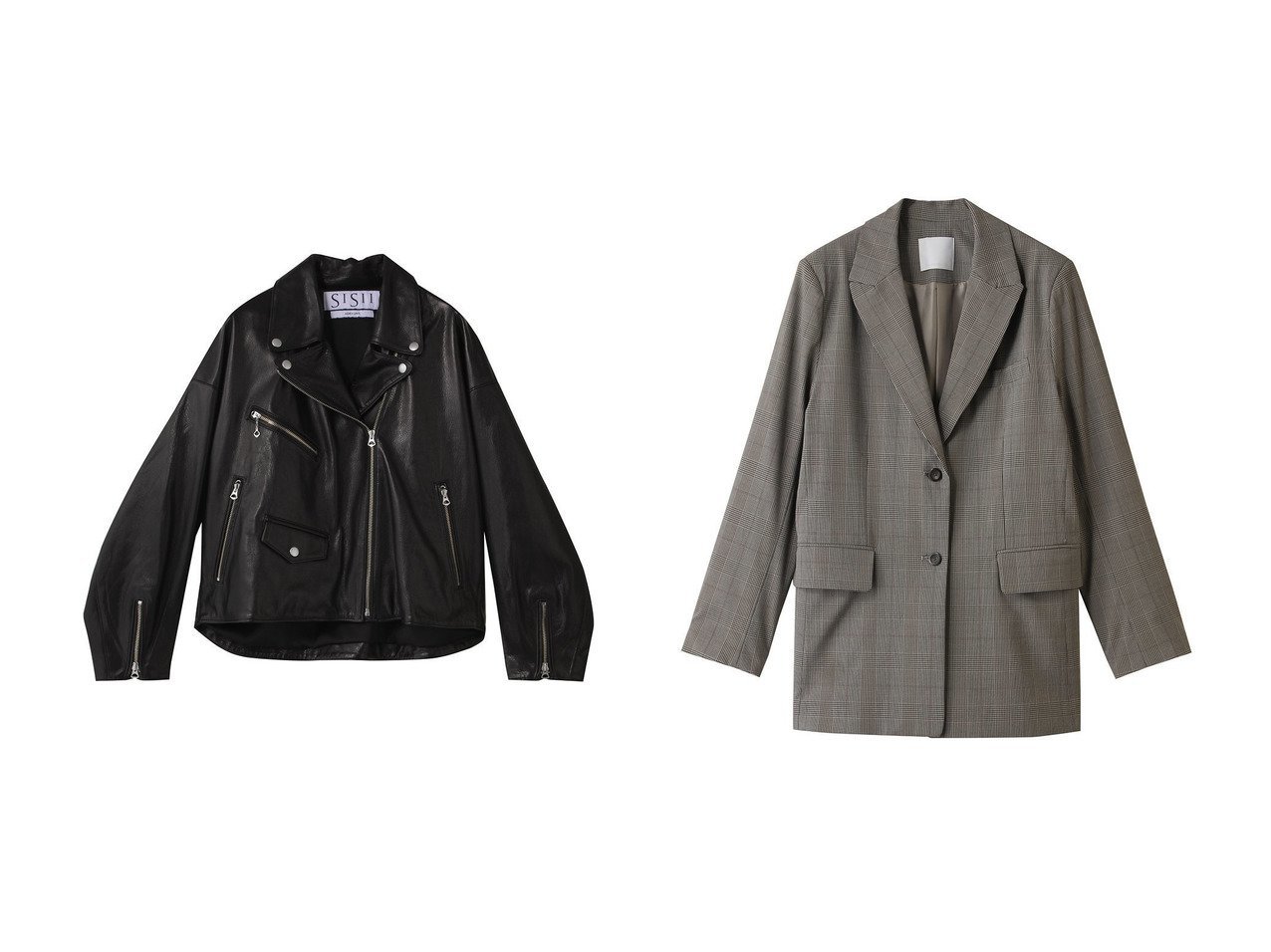 【sisii/シシ】の【UNISEX】ドロップショルダー ライダース ジャケット&【GALLARDAGALANTE/ガリャルダガランテ】のダディージャケット おすすめ人気トレンドファッション通販アイテム インテリア・キッズ・メンズ・レディースファッション・服の通販 founy(ファニー) 　ファッション　Fashion　レディースファッション　Fashion for Women　アウター　Coat / Outerwear Collection　レディースジャケット・軽アウター　Jackets　ブルゾンジャケット・スポーティアウター　Blouson Jackets　ライダースジャケット / レザースタイル　Riders Jackets & Biker Style　ユニセックス　Unisex, Genderless　ショルダー　Shoulder, Shoulder Strap　ジャケット　Jacket, Outerwear　ドロップ　Drop Shoulder, Dropped Style　ブルゾン　Blouson, Bomber Jacket　ライダース　Riders　ライダースジャケット　Riders, Biker Jacket　2025年　2025　2025-2026秋冬・A/W　Autumn/Winter 2025–26 AW25–26　おすすめ　Recommended / Our Picks　クラシカル　Classical, Vintage-Inspired　タイトスカート　Pencil Skirt, Tight Skirt　チェック　Check, Plaid, Tartan　マニッシュ　Mannish, Boyish　ミックス　Mix, Mixed Style　エレガント 上品　Elegant　A/W・秋冬　Autumn/Winter　ブラック系　Black　ブラウン系　Brown　|ID:crp329100000221271