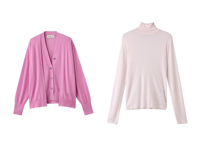 【DEPAREILLE/デパリエ】のハイゲージレイヤードカーディガン&【ATON/エイトン】のTENCEL SILK サーキュラー リブ タートルネック セーター おすすめ人気トレンドファッション通販アイテム 人気、トレンドファッション・服の通販 founy(ファニー) 　ファッション　Fashion　レディースファッション　Fashion for Women　トップス・カットソー　Cut & Sew Tops　ニット　Knit Tops & Sweaters　カーディガン・羽織り　Layered Style Cardigans　ベスト&ジレ / 重ね着スタイル　Vests & Gilets　カジュアルプルオーバー・ニットトップス　Pullovers & Knit Tops / Casual Pullovers　タートルネック・ハイネックトップス　Turtlenecks & High-Neck Tops　2025年　2025　2025-2026秋冬・A/W　Autumn/Winter 2025–26 AW25–26　なめらか　Smooth, Silky Texture　カーディガン　Cardigan, Knitwear　A/W・秋冬　Autumn/Winter　|ID:crp329100000221274