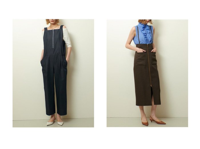【allureville/アルアバイル】のリジッドデニムオールインワン&メランジピンヘッドサススカート おすすめ人気トレンドファッション通販アイテム 人気、トレンドファッション・服の通販 founy(ファニー) 　ファッション　Fashion　レディースファッション　Fashion for Women　パンツ　Pants & Trousers　スカート　Skirts　ロングスカート　Long Skirts / Maxi & Midi Skirts　2025年　2025　2025-2026秋冬・A/W　Autumn/Winter 2025–26 AW25–26　インナー　Innerwear　サロペット　Overalls, Salopette　デニム　Denim, Jeans Material　エレガント 上品　Elegant　再入荷　Restock / Back in Stock　A/W・秋冬　Autumn/Winter　|ID:crp329100000221299