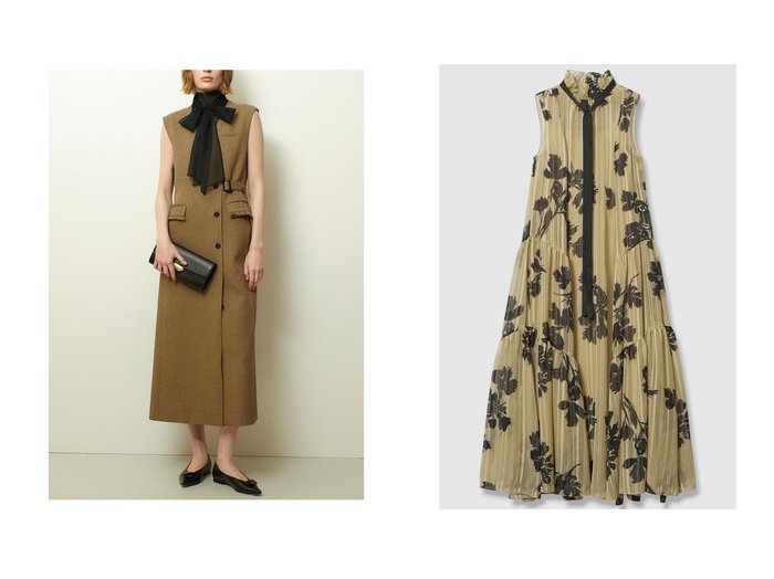 【allureville/アルアバイル】のシャドウストライプヨウリュウワンピース&ツィードライクロングジレワンピース おすすめ人気トレンドファッション通販アイテム 人気、トレンドファッション・服の通販 founy(ファニー) 　ファッション　Fashion　レディースファッション　Fashion for Women　アウター　Coat / Outerwear Collection　ワンピース　Dresses　チュニック　Tunic Tops & Dresses　2025年　2025　2025-2026秋冬・A/W　Autumn/Winter 2025–26 AW25–26　チュニック　Tunic, Long Top　バランス　Balance, Style Balance　フィット　Fit, Slim Fit　フリンジ　Fringe, Tassel　マニッシュ　Mannish, Boyish　ロング　Long, Long-Length　再入荷　Restock / Back in Stock　A/W・秋冬　Autumn/Winter　|ID:crp329100000221303
