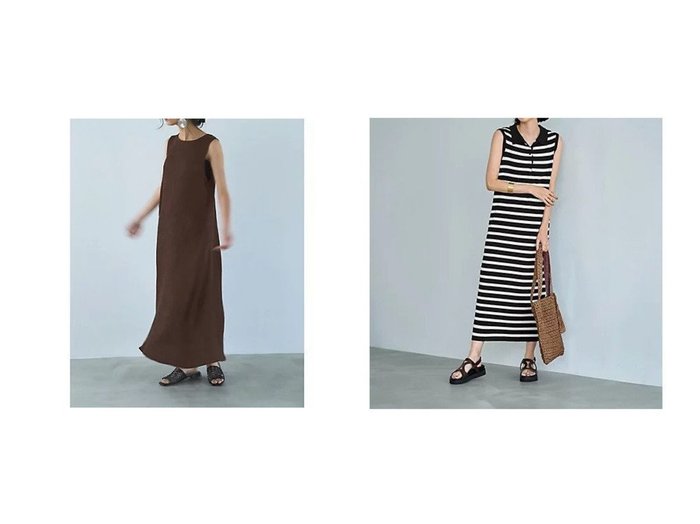 【STYLE DELI/スタイルデリ】のソウバリ襟付きボーダーワンピース&【marjour/マージュール】のTEXTURED SLEEVELESS DRESS おすすめ人気トレンドファッション通販アイテム 人気、トレンドファッション・服の通販 founy(ファニー) ファッション Fashion レディースファッション Fashion for Women トップス・カットソー Cut & Sew Tops ワンピース Dresses フォーマル・パーティードレス・結婚式用ドレス Elegant & Casual Dresses アクセサリー Fashion Accessories シンプル Simple, Minimal ストレッチ Stretch, Stretchy Fabric パターン Pattern, Design Print ポケット Pocket, Pocket Detail ループ Loop, Loop Knit 夏 Summer |ID:crp329100000221309