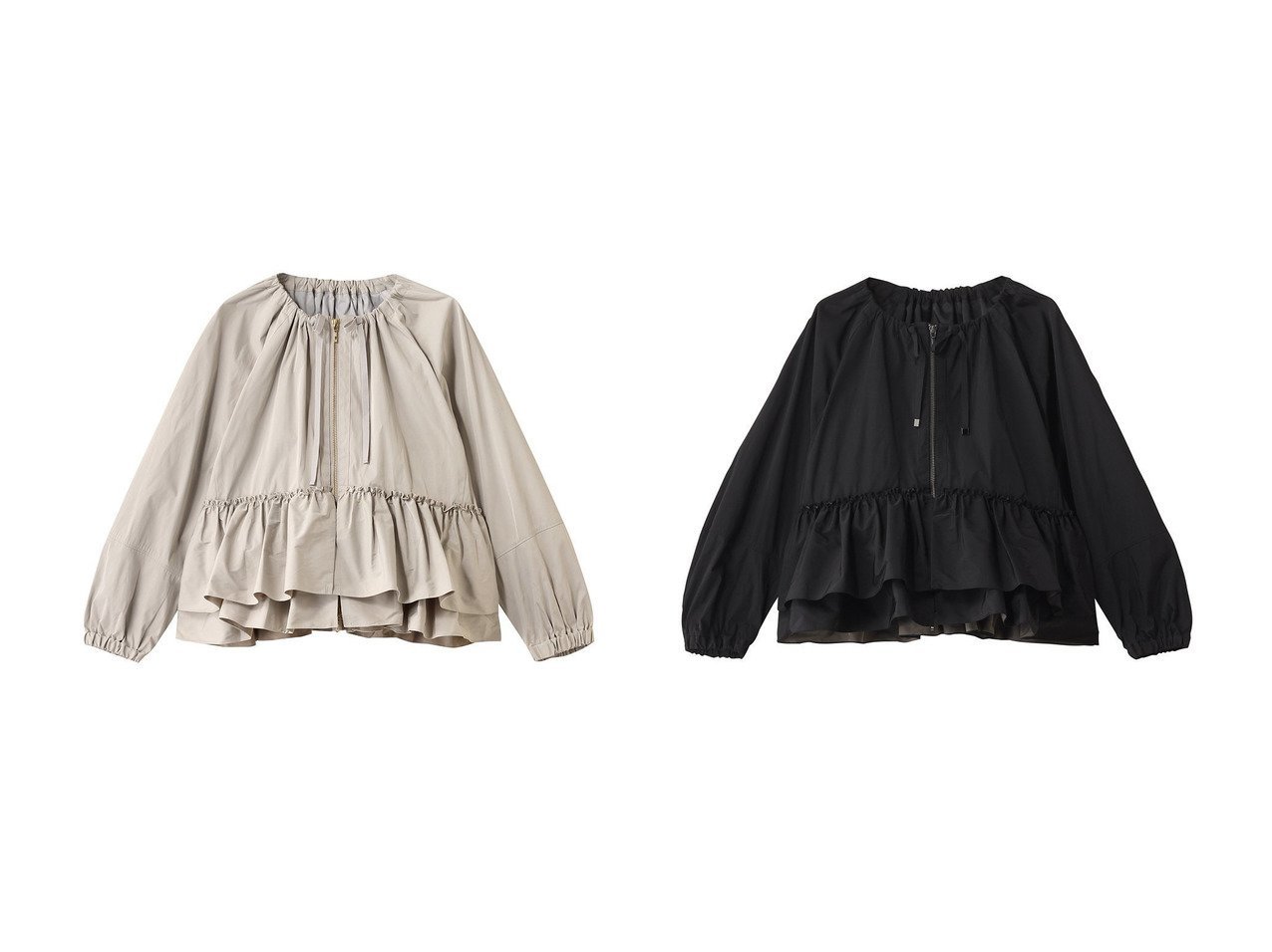 【MARILYN MOON/マリリンムーン】のスパイラルタフタラッフルブルゾン おすすめ人気トレンドファッション通販アイテム インテリア・キッズ・メンズ・レディースファッション・服の通販 founy(ファニー) 　ファッション　Fashion　レディースファッション　Fashion for Women　アウター　Coat / Outerwear Collection　レディースジャケット・軽アウター　Jackets　ブルゾンジャケット・スポーティアウター　Blouson Jackets　2025年　2025　2025-2026秋冬・A/W　Autumn/Winter 2025–26 AW25–26　ギャザー　Gathered, Ruffled　ジャケット　Jacket, Outerwear　バランス　Balance, Style Balance　フロント　Front, Front Design　ブルゾン　Blouson, Bomber Jacket　ボトム　Bottoms, Lower Wear　ポケット　Pocket, Pocket Detail　ラッフル　Ruffle, Frill　A/W・秋冬　Autumn/Winter　ブラック系　Black　イエロー系　Yellow　|ID:crp329100000221323