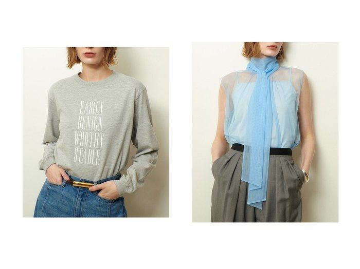 【allureville/アルアバイル】のフロッキーナローフォントロゴロンT&シアーチュールボウプルオーバー おすすめ人気トレンドファッション通販アイテム 人気、トレンドファッション・服の通販 founy(ファニー) ファッション Fashion レディースファッション Fashion for Women トップス・カットソー Cut & Sew Tops シャツ・ブラウス・オフィスカジュアル Elegant Blouses & Button-Ups ロングTシャツ・Tシャツ Longline T-Shirts & Tees カットソー・ベーシックTシャツ Cut-and-Sewn Tops / Stretch Tees & Basics キャミソール&ノースリーブ Camisoles & Sleeveless Tops カジュアルプルオーバー・ニットトップス Pullovers & Knit Tops / Casual Pullovers 2025年 2025 2025-2026秋冬・A/W Autumn/Winter 2025–26 AW25–26 おすすめ Recommended / Our Picks インナー Innerwear カーディガン Cardigan, Knitwear ジャケット Jacket, Outerwear スリーブ Sleeve, Long Sleeve / Short Sleeve トレンド Trend, Trending Now フロント Front, Front Design ベーシック Basic, Essential ロング Long, Long-Length A/W・秋冬 Autumn/Winter |ID:crp329100000221327