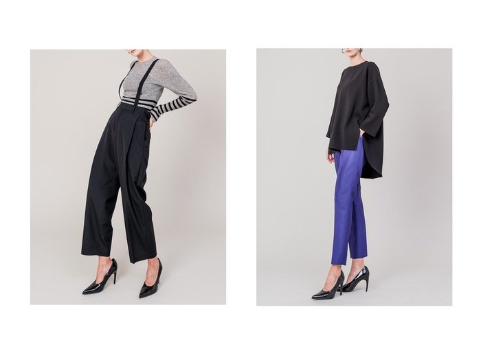 【DOMELLE/ドメル】のバック ラウンド ヘム ブラウス&ウール ポプリン パンツ おすすめ人気トレンドファッション通販アイテム 人気、トレンドファッション・服の通販 founy(ファニー) 　ファッション　Fashion　レディースファッション　Fashion for Women　パンツ　Pants & Trousers　トップス・カットソー　Cut & Sew Tops　シャツ・ブラウス・オフィスカジュアル　Elegant Blouses & Button-Ups　ロングTシャツ・Tシャツ　Longline T-Shirts & Tees　カットソー・ベーシックTシャツ　Cut-and-Sewn Tops / Stretch Tees & Basics　2025年　2025　2025-2026秋冬・A/W　Autumn/Winter 2025–26 AW25–26　おすすめ　Recommended / Our Picks　クロップド　Cropped, Short Length　セットアップ　Set-Up, Coordinated Outfit　ビッグ　Big, Oversized　フロント　Front, Front Design　ボックス　Boxy, Box Shape　A/W・秋冬　Autumn/Winter　|ID:crp329100000221343